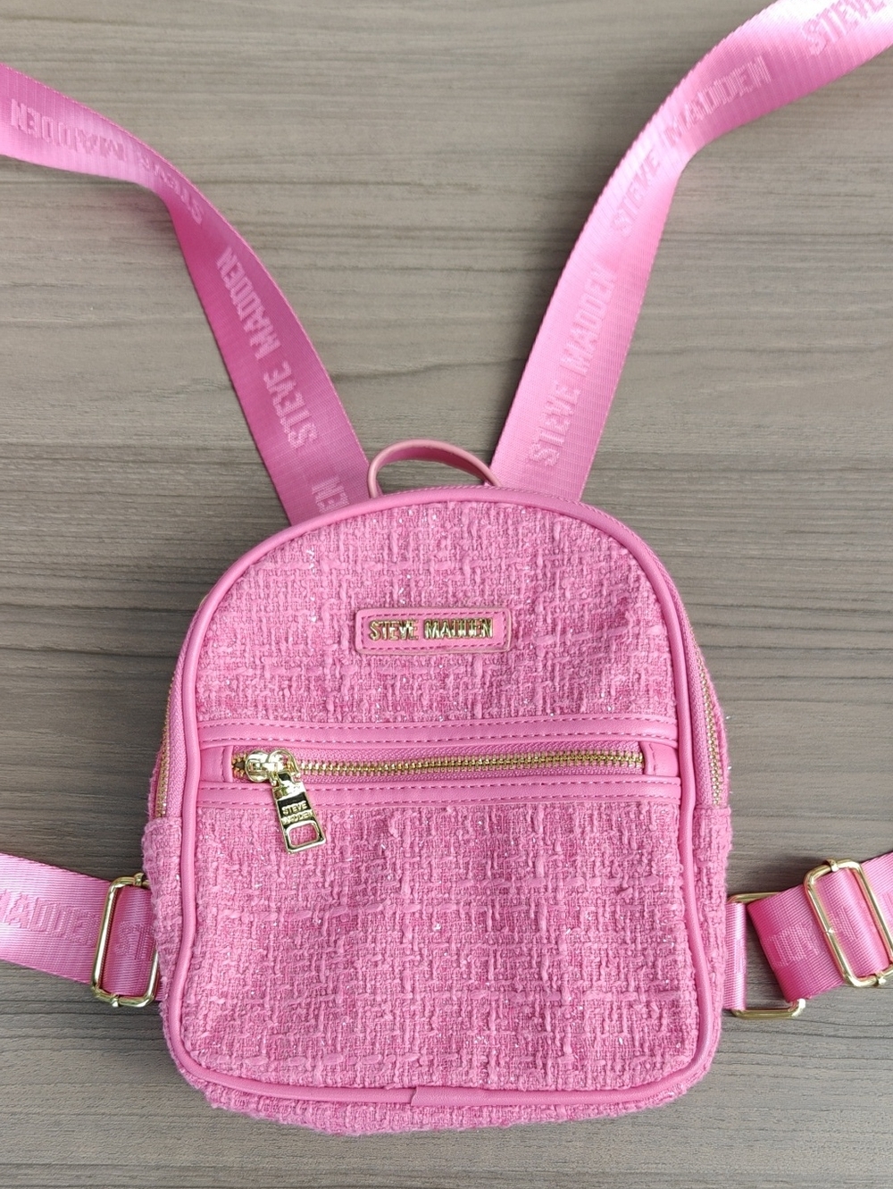 Steve Madden Pink Textured Mini Backpack